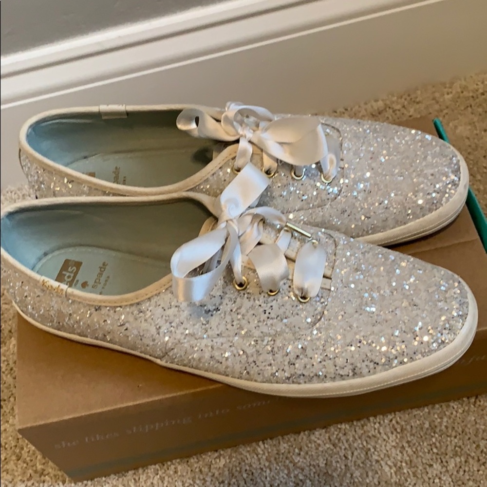 Kate spade cream glitter sneakers